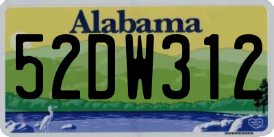 AL license plate 52DW312