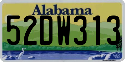 AL license plate 52DW313