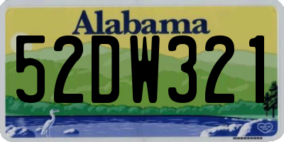 AL license plate 52DW321