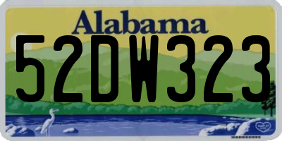 AL license plate 52DW323
