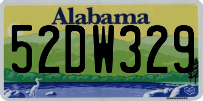AL license plate 52DW329