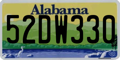 AL license plate 52DW330