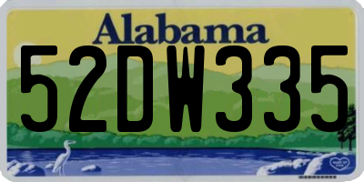 AL license plate 52DW335