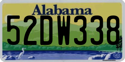 AL license plate 52DW338
