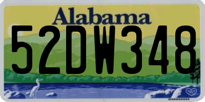 AL license plate 52DW348