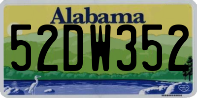 AL license plate 52DW352