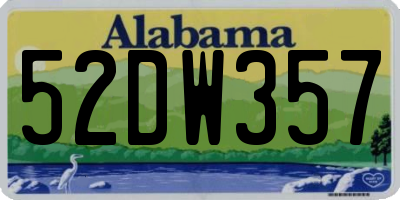AL license plate 52DW357