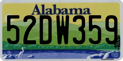 AL license plate 52DW359