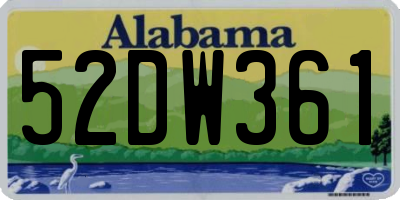 AL license plate 52DW361