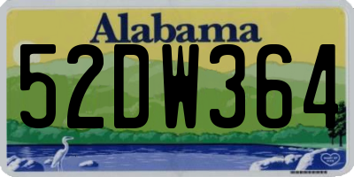 AL license plate 52DW364