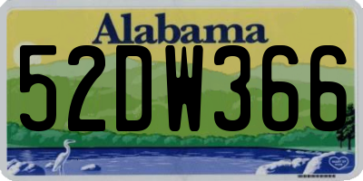 AL license plate 52DW366