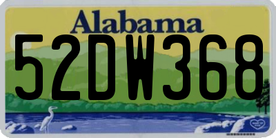 AL license plate 52DW368