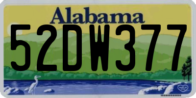AL license plate 52DW377