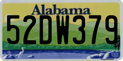 AL license plate 52DW379