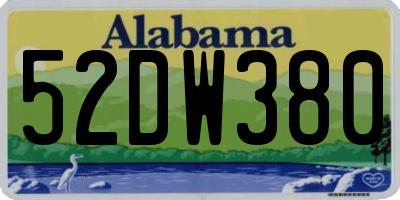 AL license plate 52DW380