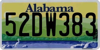 AL license plate 52DW383