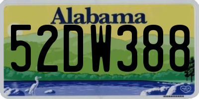 AL license plate 52DW388