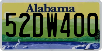 AL license plate 52DW400