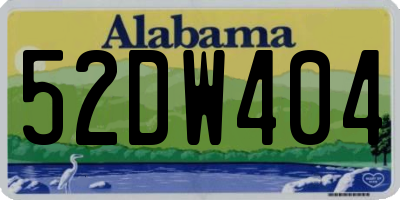 AL license plate 52DW404