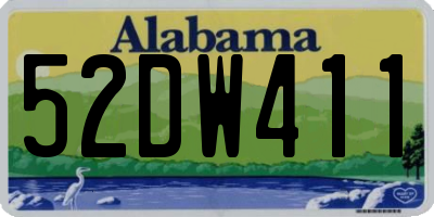 AL license plate 52DW411
