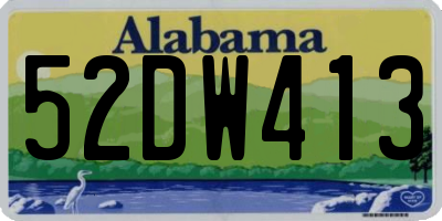 AL license plate 52DW413