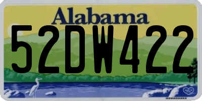 AL license plate 52DW422