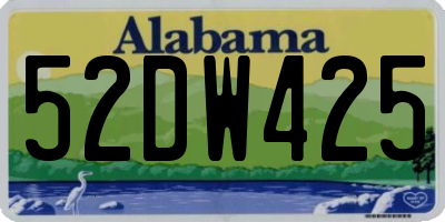 AL license plate 52DW425