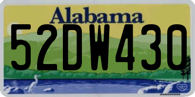 AL license plate 52DW430