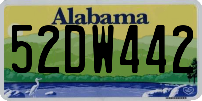 AL license plate 52DW442