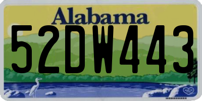 AL license plate 52DW443