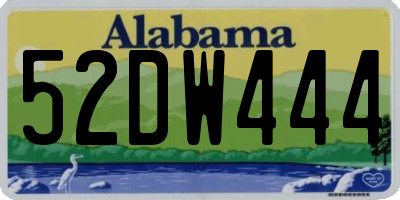 AL license plate 52DW444