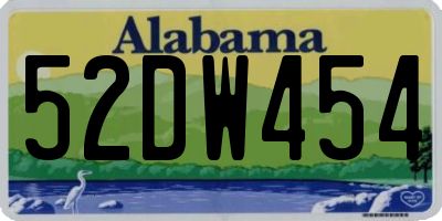 AL license plate 52DW454