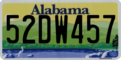 AL license plate 52DW457