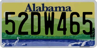 AL license plate 52DW465