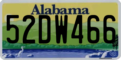 AL license plate 52DW466