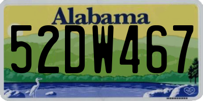 AL license plate 52DW467