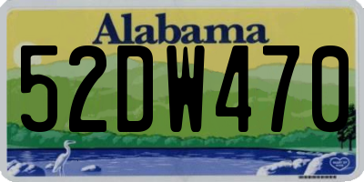 AL license plate 52DW470