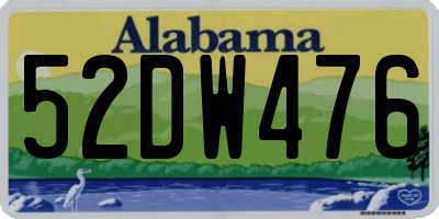 AL license plate 52DW476