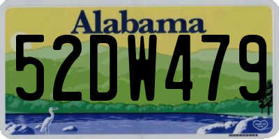 AL license plate 52DW479