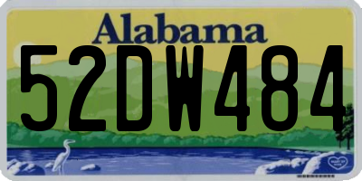 AL license plate 52DW484