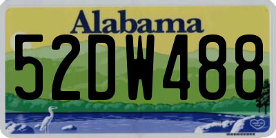 AL license plate 52DW488
