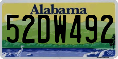 AL license plate 52DW492