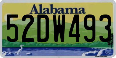 AL license plate 52DW493