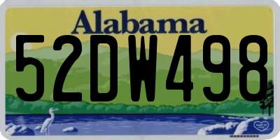 AL license plate 52DW498
