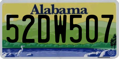 AL license plate 52DW507