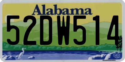 AL license plate 52DW514