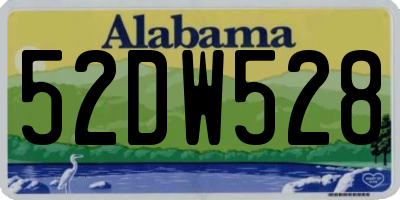 AL license plate 52DW528