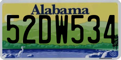 AL license plate 52DW534