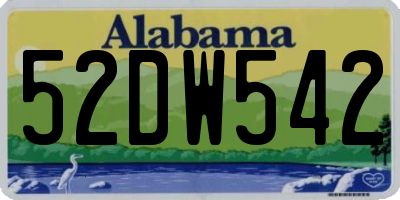 AL license plate 52DW542