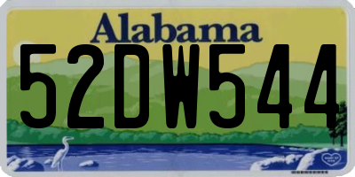 AL license plate 52DW544